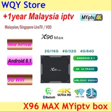 Новое поступление X96 MAX Android 8,1 Amlogic S905X2 Smart tv BOX Малайзия myip tv Сингапур IP tv индонезийская Австралия Юго-Восточная
