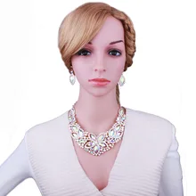 Joyería de La Boda FARLENA Nueva Flor de Cristal de Cristal Collar y Pendientes de Sistemas de La Joyería Nupcial Rhinestones Llenos