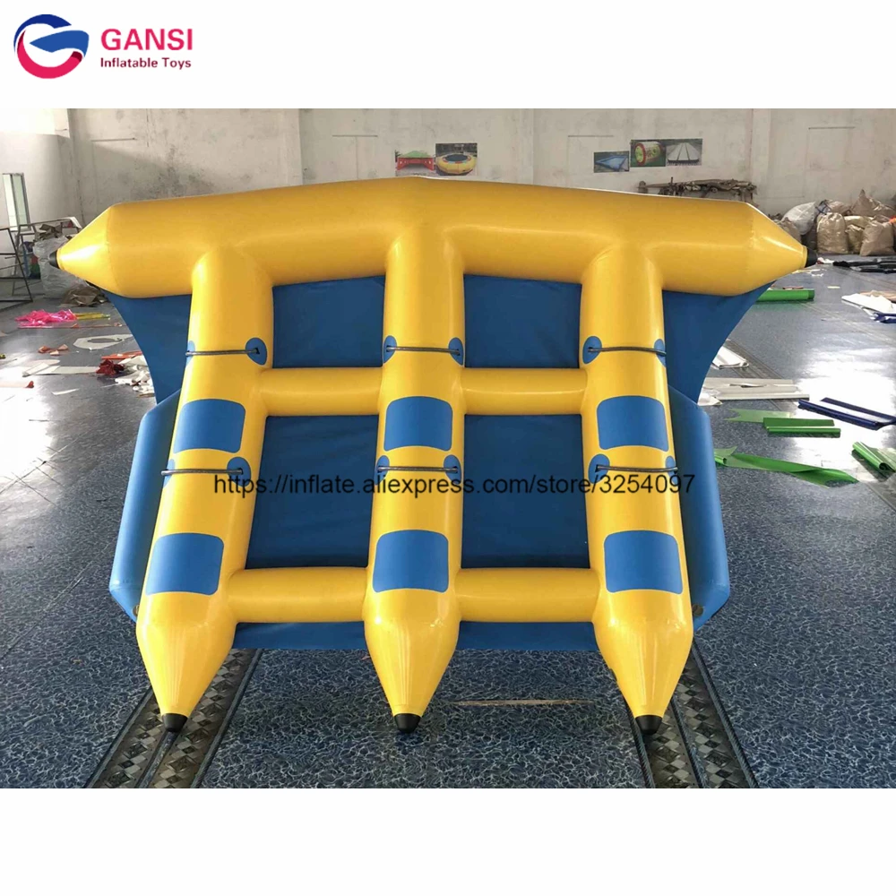 Water Sports Games Fly Fish Commercial Quality Towable Inflatable Flyfish Banana Boat With Air Pump