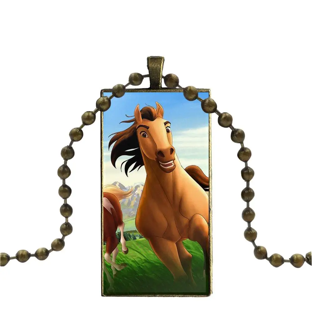 EJ glaze для девочек Spirit Stallion Cimarron Horse модный стеклянный кабошон кулон прямоугольное