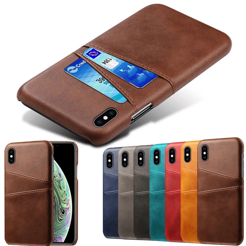 

Luxury Card Holder Case for iPhone 5 5s 6 6s 7 8 Plus 5se Leather Wallet Back Case for iphone X XR XS Max Phone Cover Capa