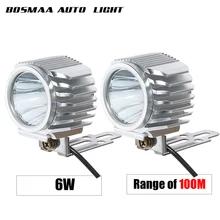 

BOSMAA 2x Led Motorcycle Headlight 12W 1500LM Car Fog DRL Headlamp Spotlight Hunting Driving Light External Mounted Lamp