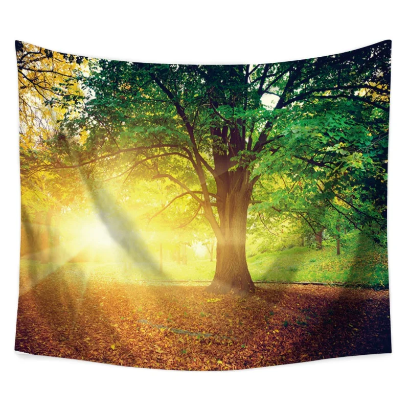 

Sandy Beach Picnic Throw Rug Natural Forest Print Wall Hanging Living Room Decoration Tapestry Home Wall Decor Travel Sleep Pad