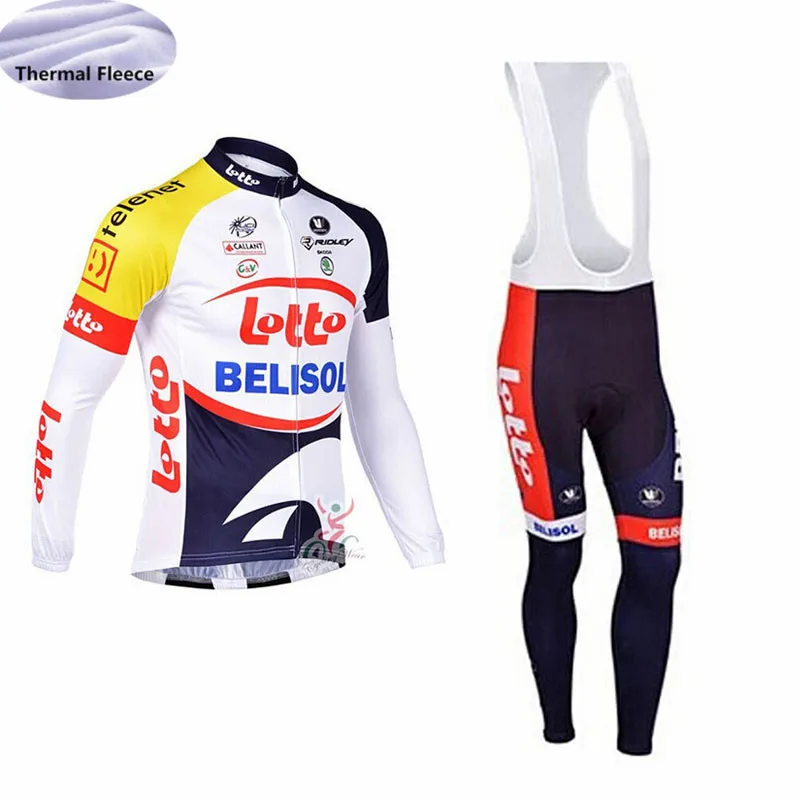 New Triathlon LOTTO Team Men Cycling Jersey Set MTB Bicycle Clothing Long Sleeve Winter Thermal Wool | Спорт и развлечения