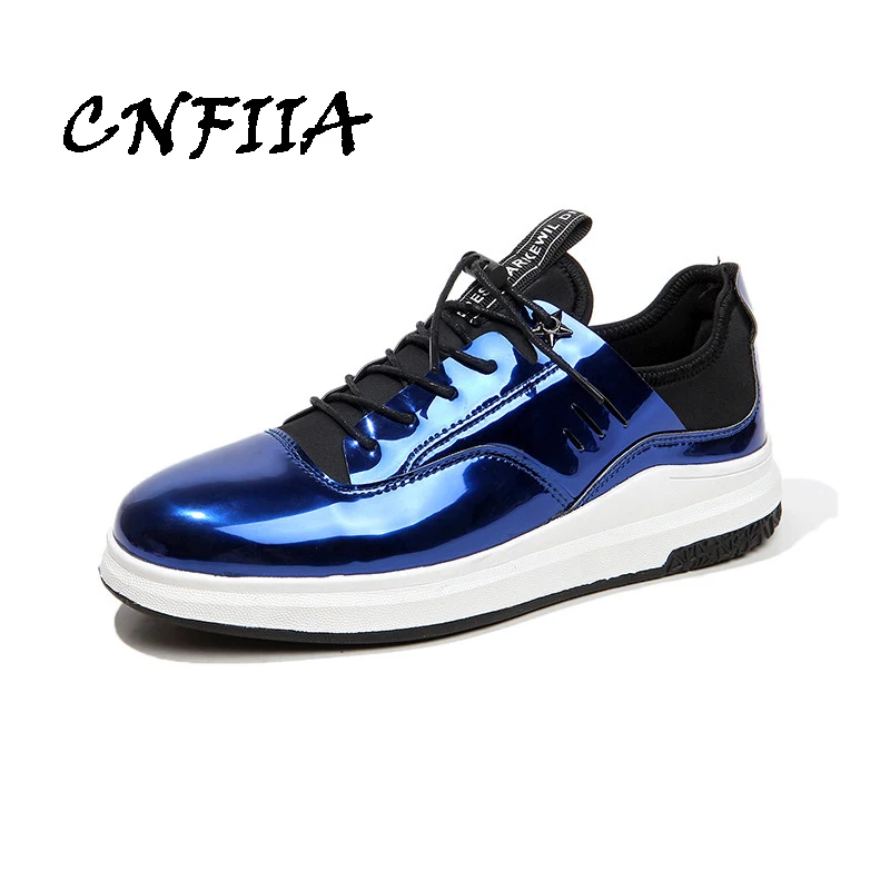 

CNFIIA Mens Shoes Casual Fashion Luxury Shoes Designer Black Sliver Blue Men High Quality 2018 Male Footwear Size 39-44 Brand