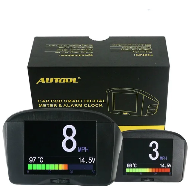 

AUTOOL X50 Plus Smart Digital Meter Multi-Function Car OBD Alarm Water Temperature Gauge Digital Voltage Speed Meter Display