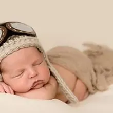 Детский вязаный крючком шлем летчика, шапка-Авиатор для новорожденных, Шапка-бини для маленьких мальчиков, шапка для новорожденных, реквизит для фотосессии из хлопка