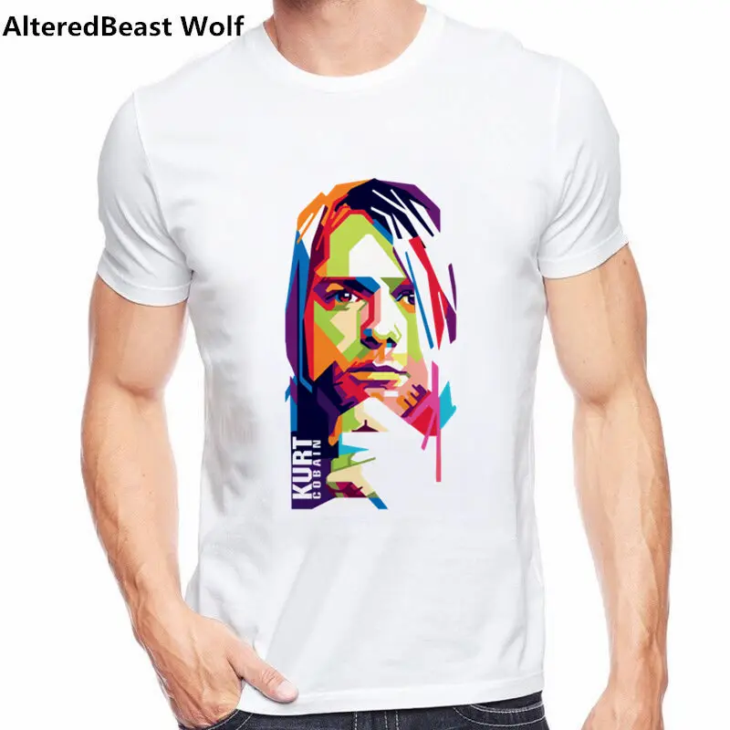 Мужская футболка Nirvana Kurt Cobain летняя в стиле Харадзюку с принтом рамке и звуками