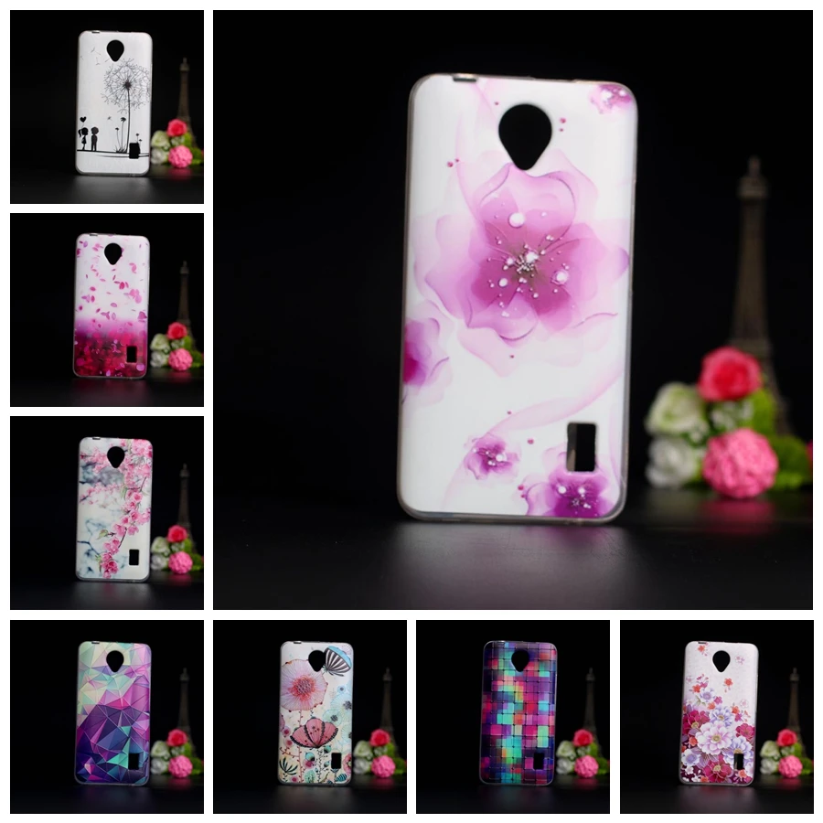 

Phone Cases For Coque Huawei Ascend Y635 Case 3D Relief Flower Soft TPU Silicone Back Cover For Huawei Y635 Y 635