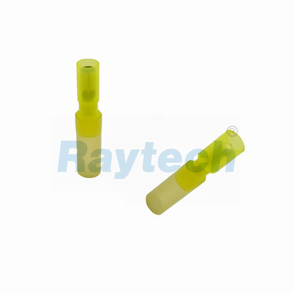 

Raytech Electrical Yellow HDPE Shrink Tubing with Nylon insulated Bullet Male and Female Terminal 10pcs 5pairs