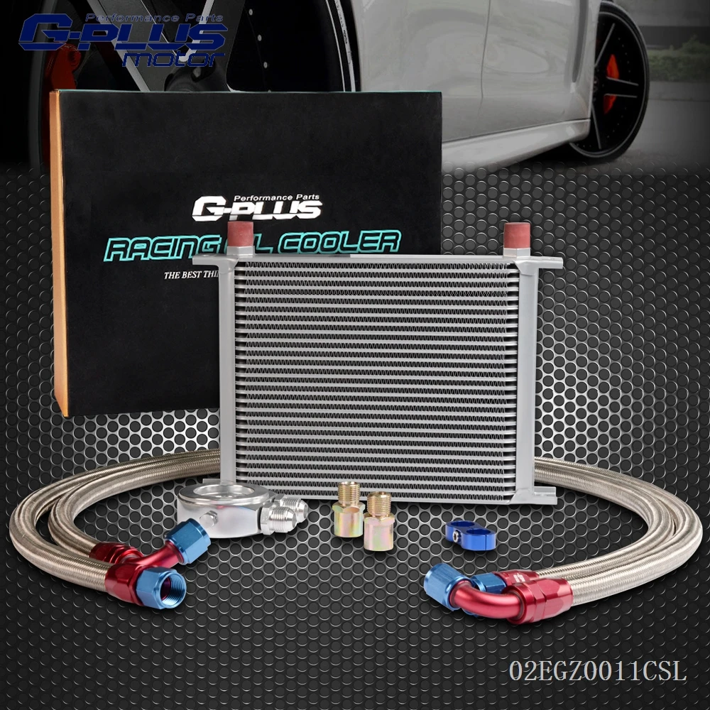 28 Row AN 10AN Universal Engine Transmission Oil Cooler + Filter