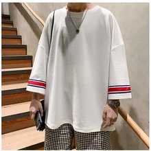 Летние футболки из хлопка, мужские футболки больших размеров с коротким рукавом, облегающие модные топы и футболки, мужская одежда XXXL