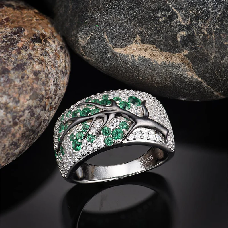 SANTUZZA-conjunto-de-joyas-de-plata-para-las-mujeres-brillante-verde-Natural-pendientes-de-piedras-anillo (6)