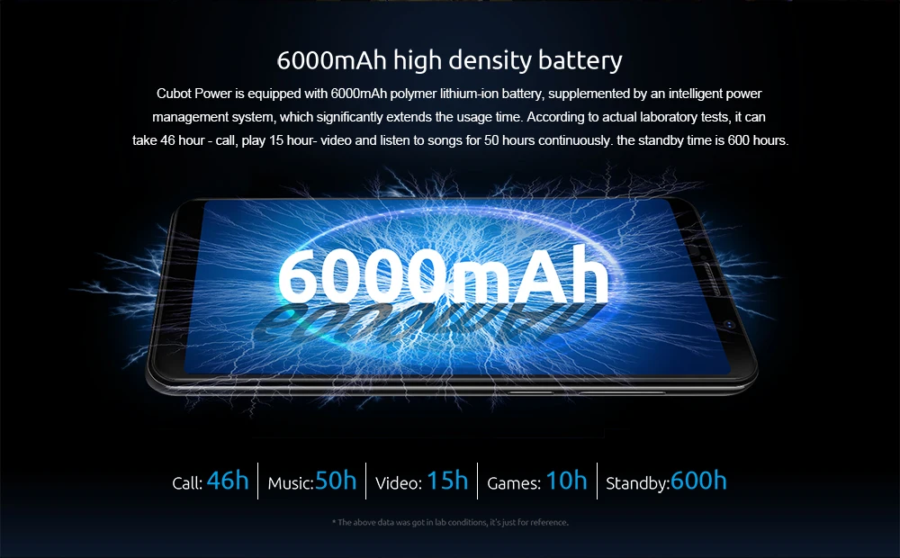 Смартфон Cubot power 6000mAh 6GB+ 128GB 5,99 ''18:9 FHD+ Android 8,1 Helio P23 Octa Core 6P объектив 20.0MP Dual 4G LTE отпечаток пальца