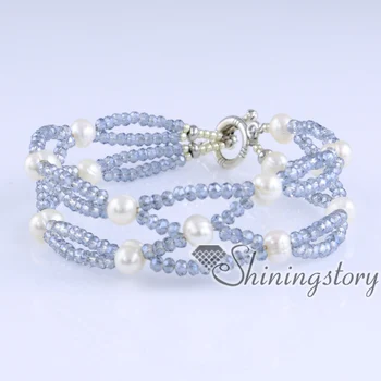 

cultured freshwater pearl bracelet crystal beads mesh bracelet boho jewelry cheap bohemian style jewelry real pearl jewellery bo
