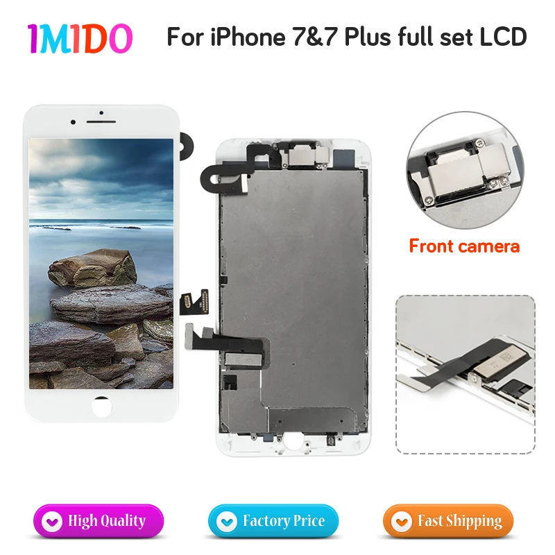 

10Pcs/Lot Complete LCD Screen For iPhone 7 7 Plus AAA Display+Front Camera+Speaker+Spare Parts Digitizer Touch Screen Free DHL
