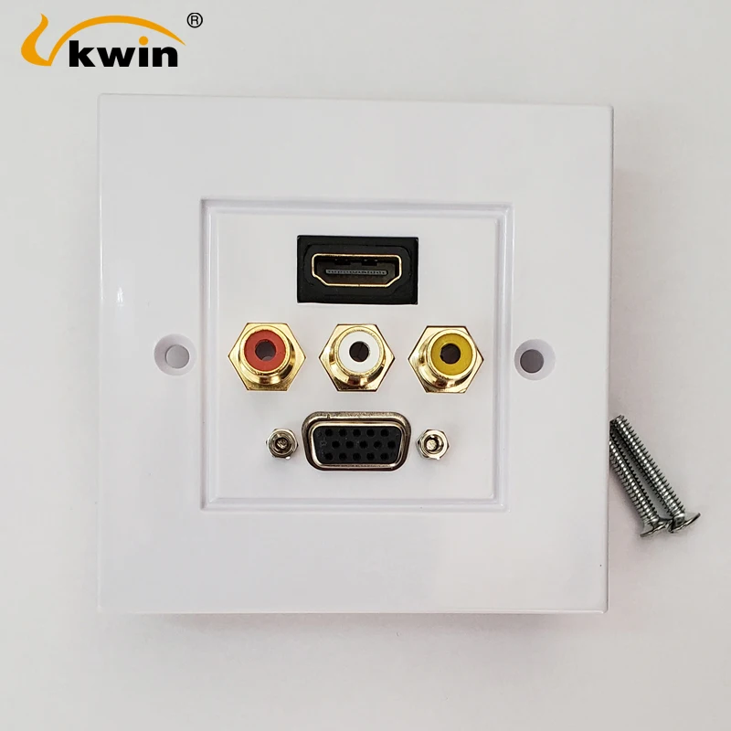 VKWIN HDMI VGA 3RCA панель композитная Wallplate мультимедиа настенная разъем для аудио видео