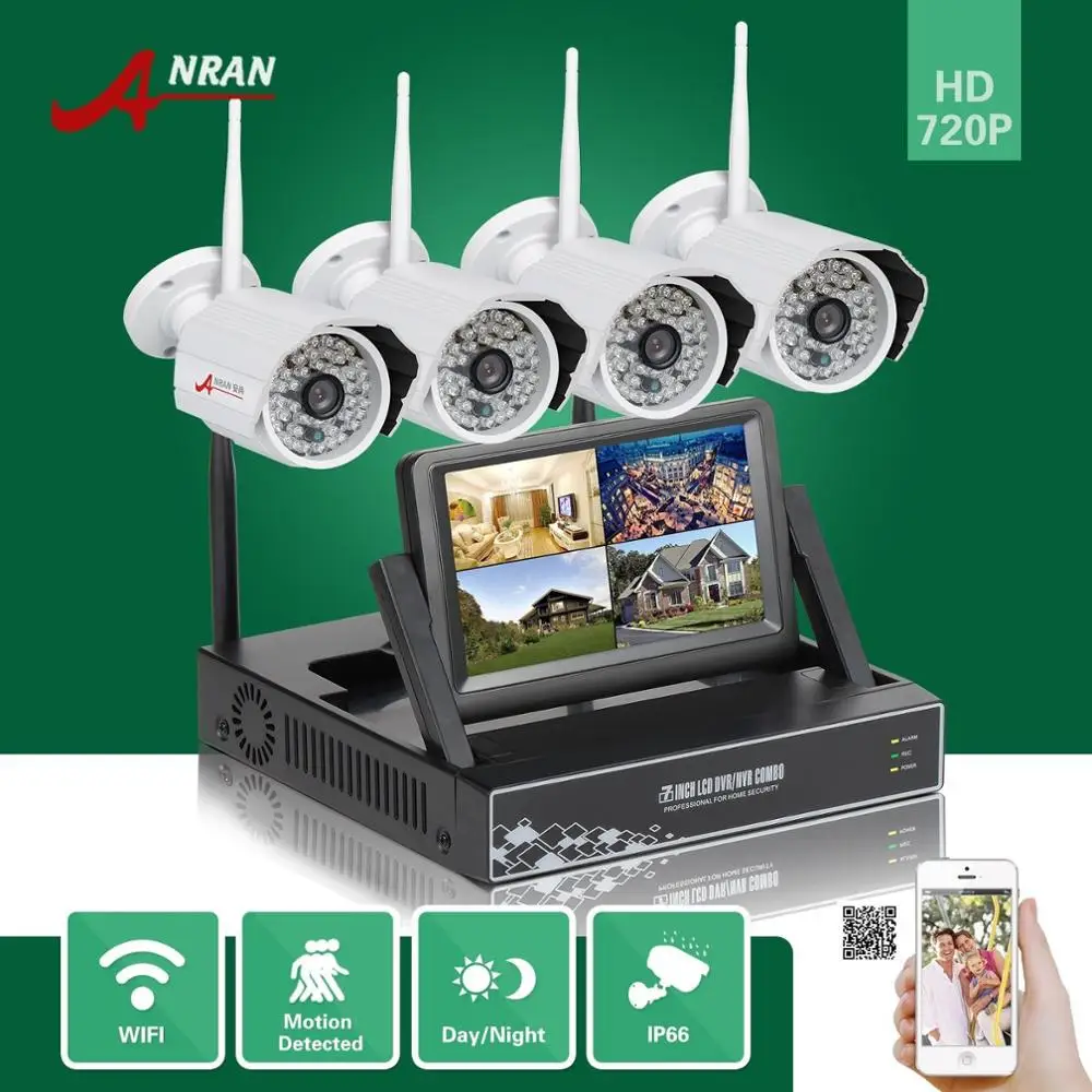 Buy ANRAN P2P 4CH Wireless NVR 7' LCD Screen HD WIFI