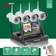Anran p2p 4ch nvr $ number “pantalla lcd hd wifi inalámbrico 48 IR Día y Noche Al Aire Libre Cámara IP Sistema de Vigilancia de Seguridad Para El Hogar seguridad