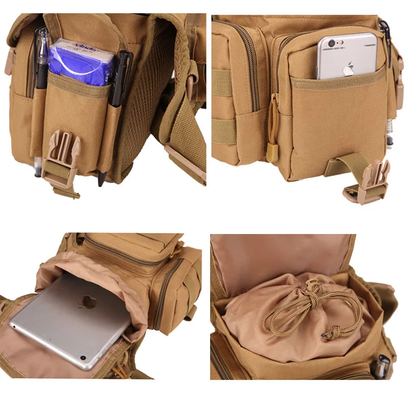  Tactical Waist Bag Drop Leg Bags Tool Fanny Camping Hiking Trekking Military Shoulder Saddle Nylon  - 32900280866