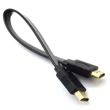 Full HD Short HDMI Male to Male Plug Flat Cable Cord for Audio Video HDTV 30cm of 2017 AUG 16 * -* 17