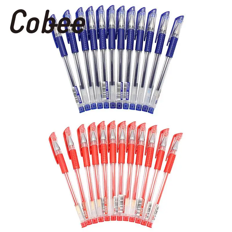 

Cobee 12Pcs 0.5mm Red/Blue Gel Ink Ballpoint Pens Office School Student Stationery