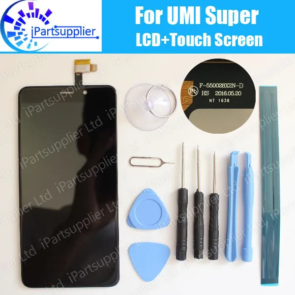 Pаспродажа Umi супер ЖК дисплей + сенсорный экран 100% Оригинальный ЖК дигитайзер стеклянная панель Замена для Umi супер F 550028X2N