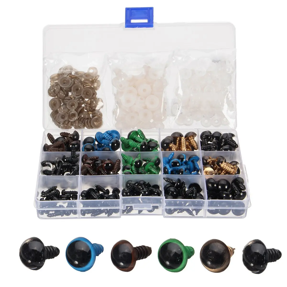 New 264Pcs 6 12mm Black Colorful Thread Eyes For Teddy Bear font b Doll b font