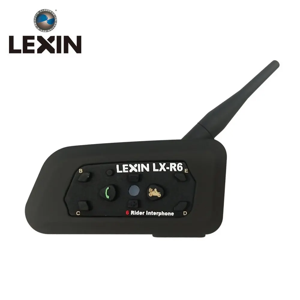 LEXIN 1PC R6 1200M 6 Jezdci Motocykl BT Helmy Intercom Moto Interphone Sluchátka Intercomunicador Bluetooth Para Motocykl
