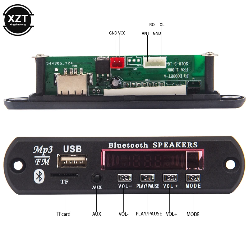 Bluetooth MP3 декодер плата 5 в 12 В плеер 3 мм AUX WMA FM радио TF USB аудио приемник комплект