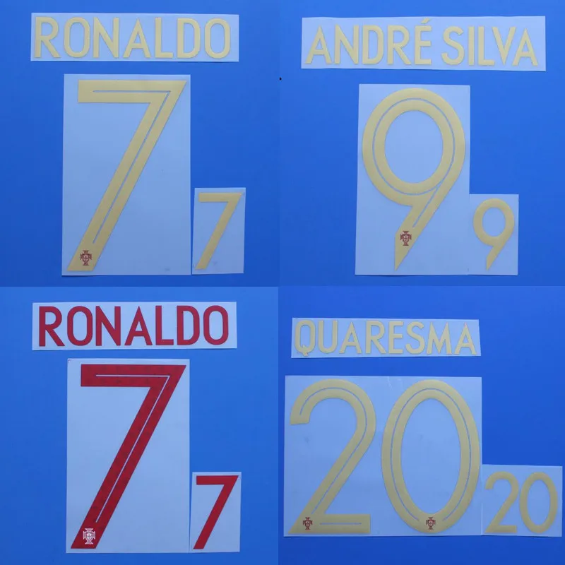 2018 Португалия RONALDO EDER NANI QUARESMA Andre Silva футбольный шрифт печать горячего тиснения