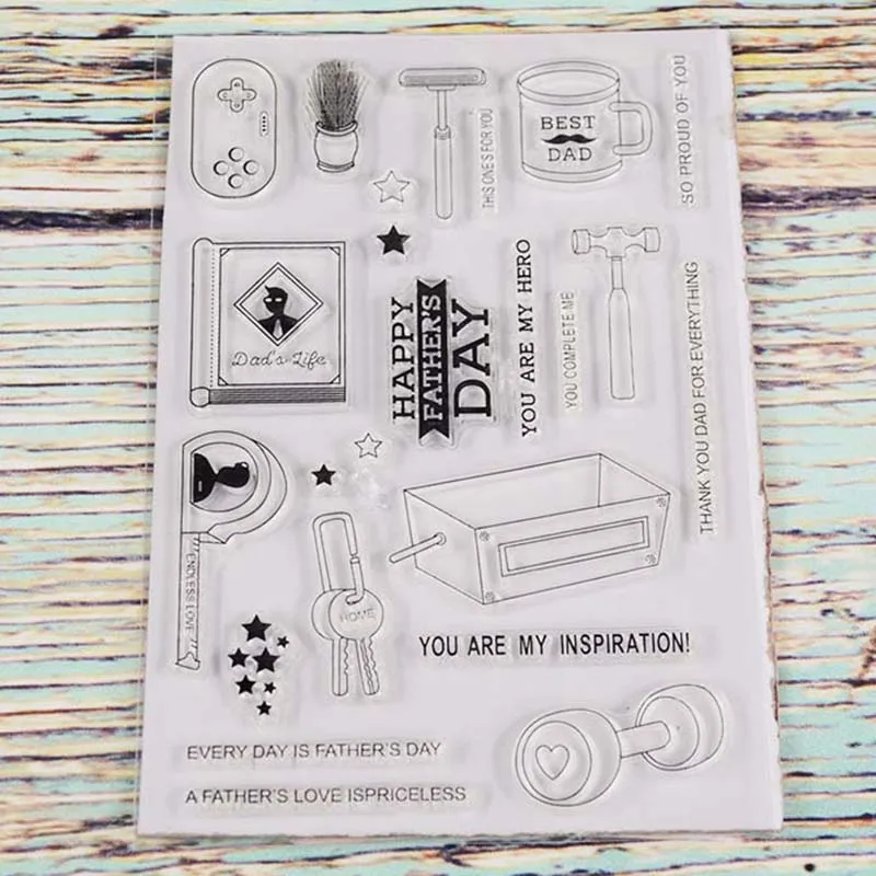 

Happy father's day Transparent clear stamp for DIY Scrapbooking/Card Making/Kids Christmas Fun Decoration Supplies