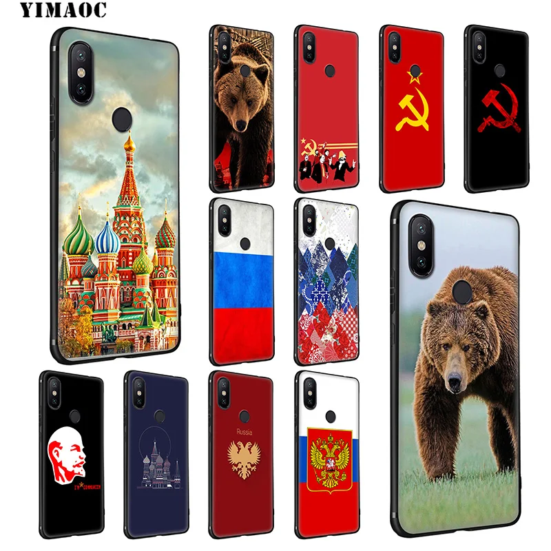 YIMAOC российский флаг с медведем мягкий чехол для Xiaomi mi 9T 9 8 Se 6 MAX 3 A1 A2 Lite CC9E CC9 6X 5X