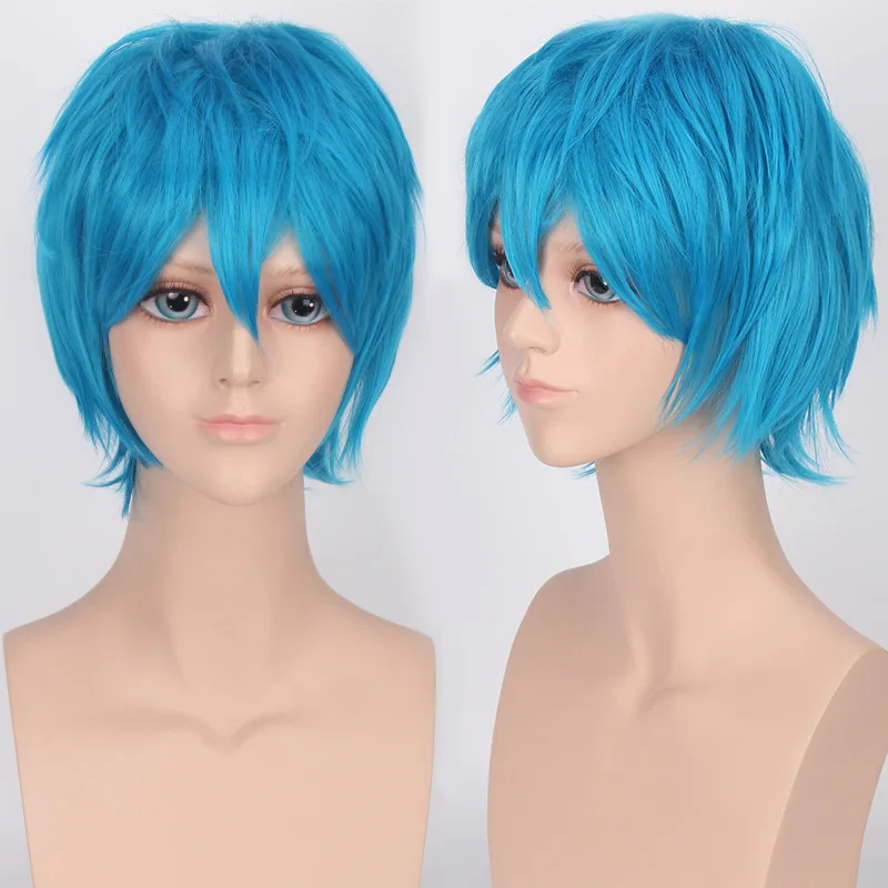 Coshome Naruto One Piece Fairy Tail Bleach Yato Cosplay Short Wig For Men Women Black Brown Yellow Red Blue Wigs (5)