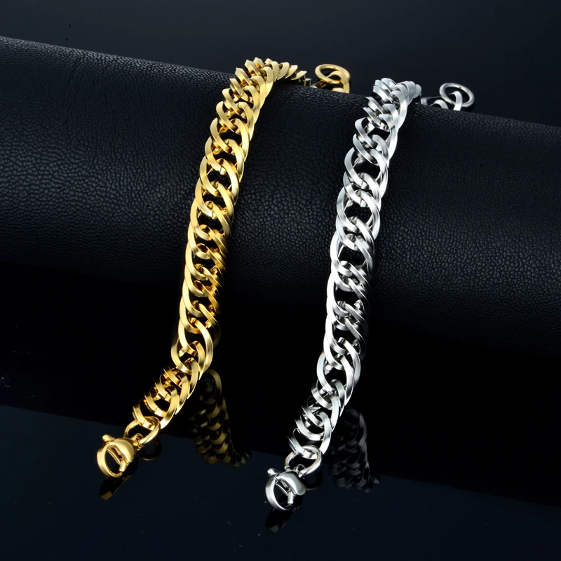 Браслет мужской из нержавеющей стали под кубинскую цепь 9 мм|bracelets for|chain link braceletmen
