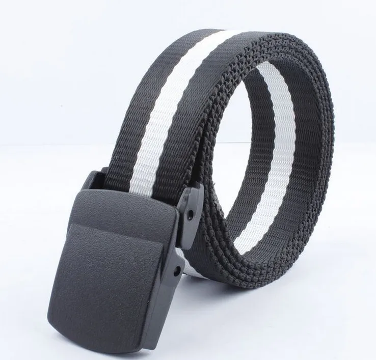 Men's high strength nylon belt plastic buckle security check speed dry