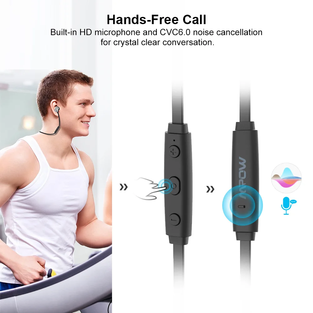 Mpow MBH29 Wireless headphones Bluetooth 4.1 In-Ear Headset with Remote control & Microphone Stereo Sports Earphone For Phones