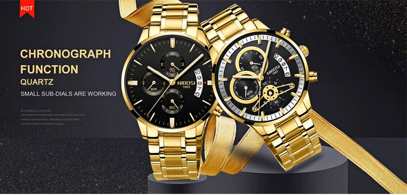 NIBOSI Relogio Masculino Watch Men Gold And Black Mens Watches Top Brand Luxury Sports Watches 2018 Reloj Hombre Marca De Lujo (1)