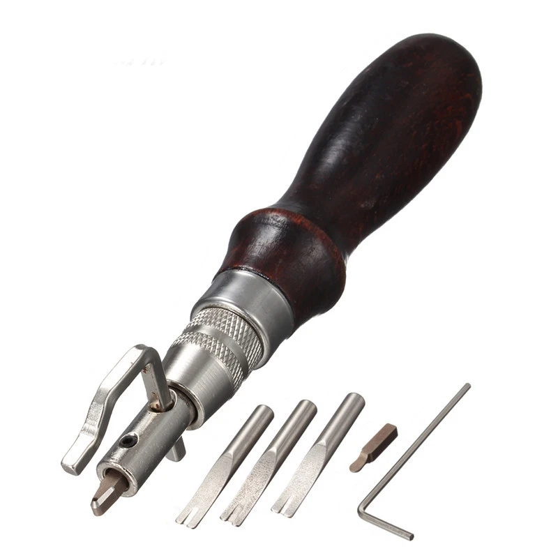 

7Pcs Adjustable Leather Edge Clipper Stitching Groover Leathercraft Groove Gouge DIY Tool Leather Craft Punch Tools 7 in 1