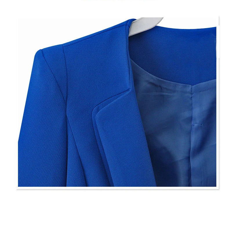 Женский костюм Блейзер с подкладкой Весна Осень Vogue Refresh Lady блейзеры женские повседневные, зауженные куртки синий/черный цвет s-xl