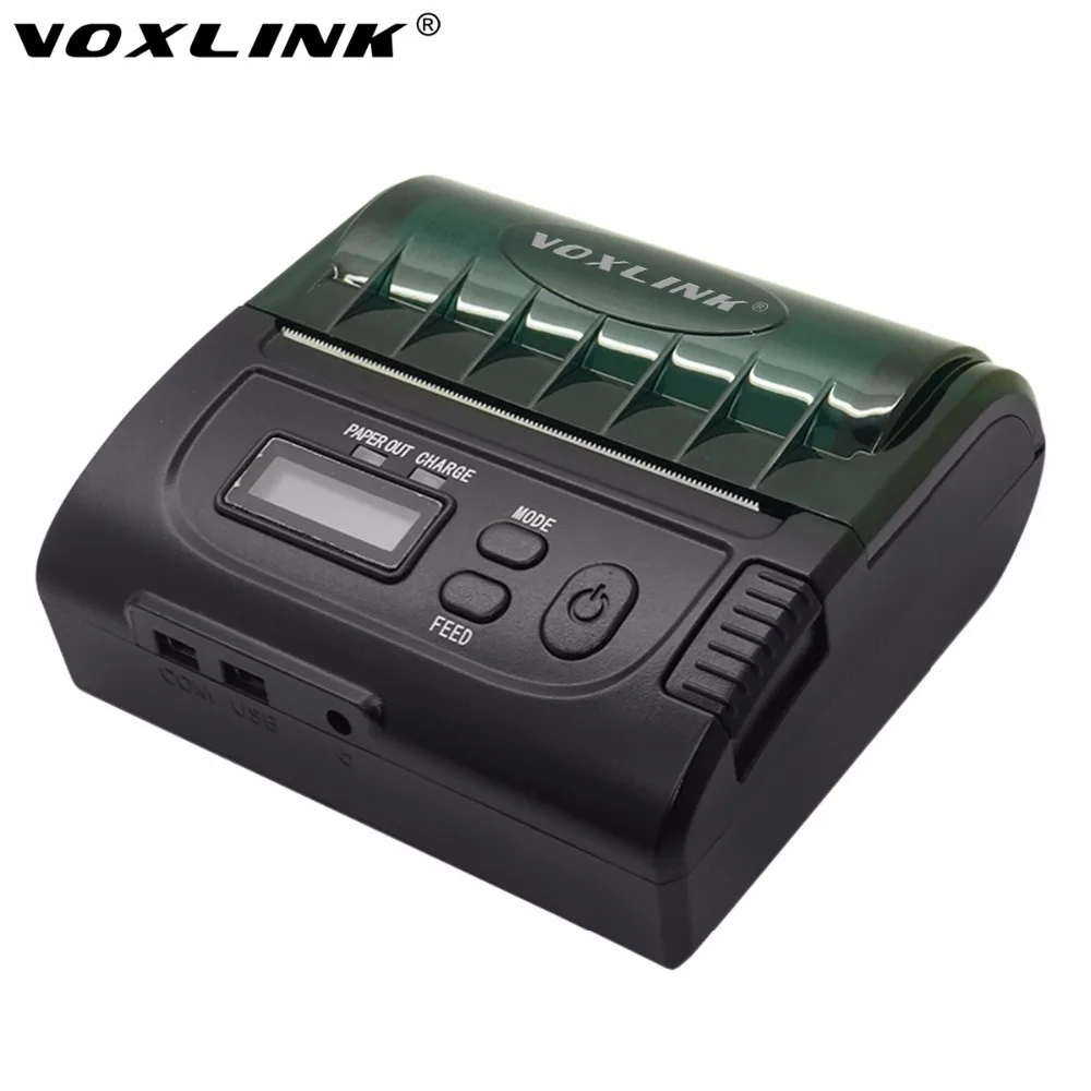 Voxlink Портативный 80 мм bluetooth мобильный Android Мини Термальность принтер с OLED Дисплей