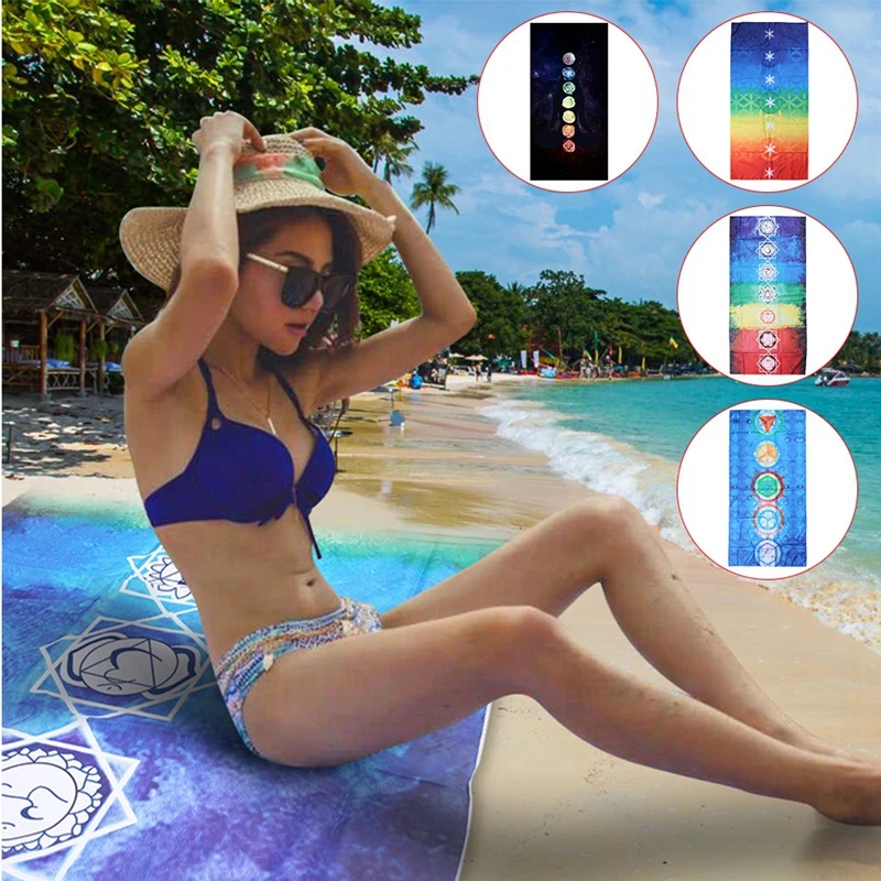 

Rectangular Bohemian Style Tapestry Wall Hanging Decorative Fashion Yoga Blanket Rainbow Outdoor Beach Blanket Home Textile