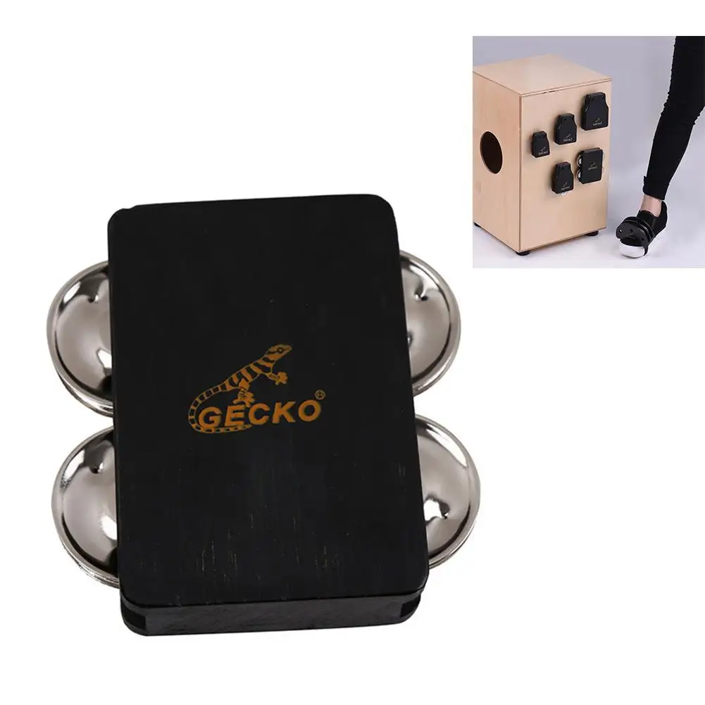 

GECKO GK04-TAP Cajon Box Drum Bell Companion Accessory 4-bell Jingle Castanet for Hand Percussion Instruments Accessories