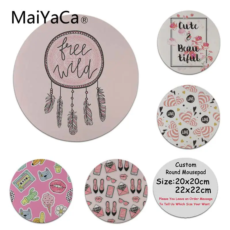 

MaiYaCa It is a Girl Tropical Paradise Pink Style Unique Desktop Pad Game Mousepad Customized Your Own Style Round Mouse pads