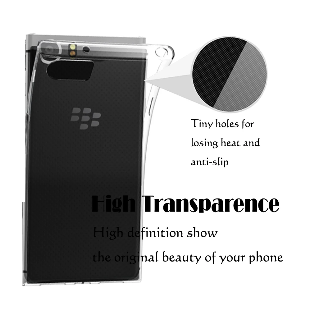 Прозрачный мягкий чехол из ТПУ для Blackberry KEYone / Mercury DTEK70 тонкий Противоскользящий