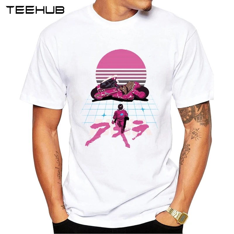Модная дизайнерская мужская футболка TEEHUB с принтом Akira Synthwave Забавные топы