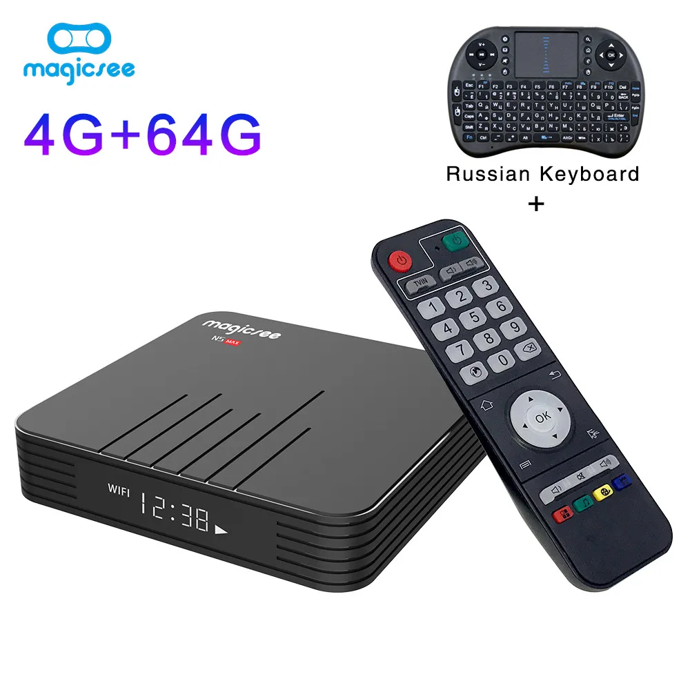 Magicsee N5 Max Amlogic S905X3 Android 9.0 TV BOX 4G 32G/64G Rom 2.4+5G Dual Wifi BT 4.1 8K Set Top Box 