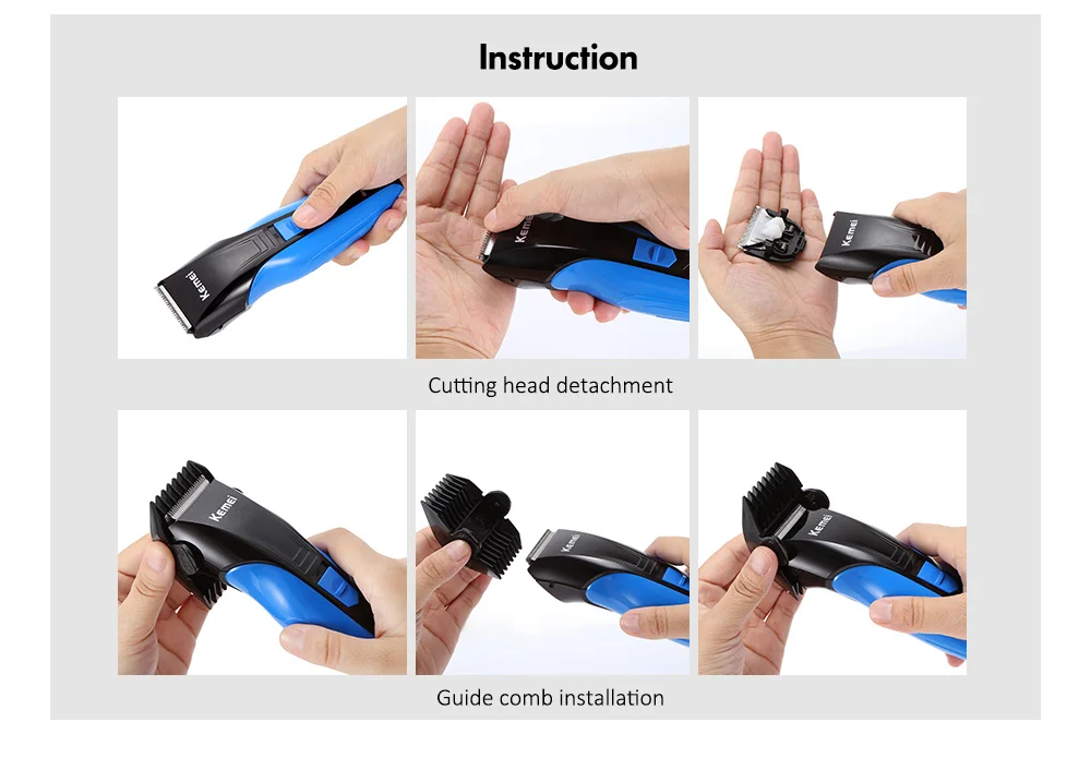 KM - 830 Electric Hair Clipper Trimmer Styling Haircut Complete Kit