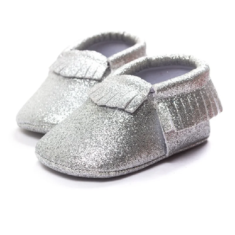 Bling Silver Baby Girls Party Shoes Newborn First Walkers Baby ...