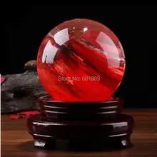 1 шт. 10 см размер натуральный кварц красный камень круглые кристаллы декоративный синтетический шар не включает стенд